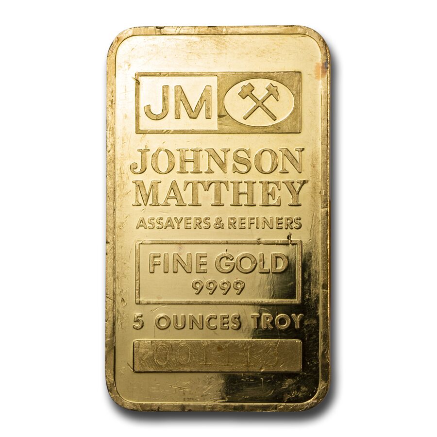 5 oz Gold Bar - Johnson Matthey (TD Bank, Pressed)