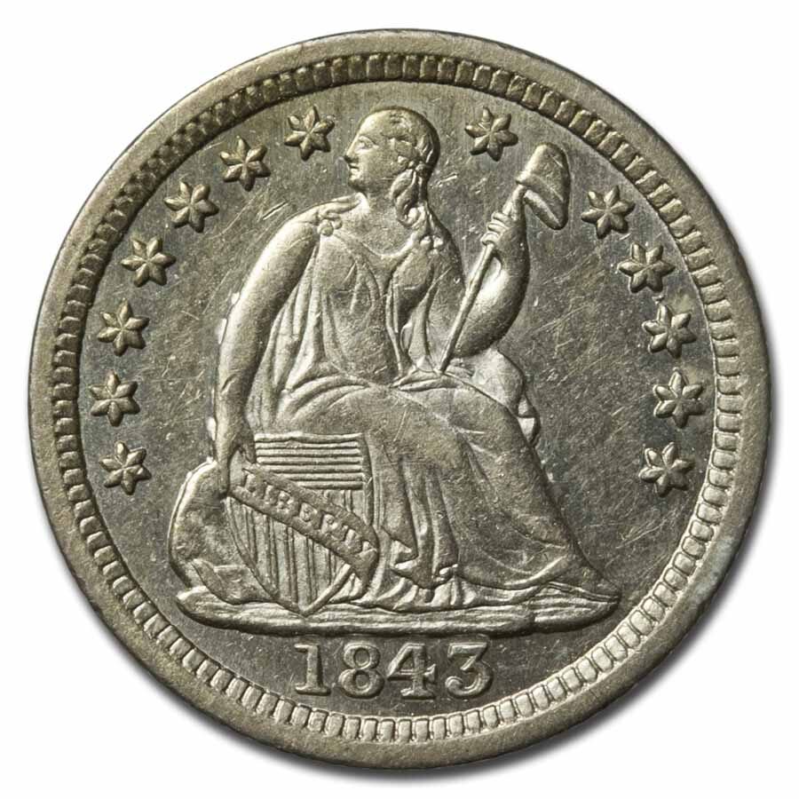 1843 Liberty Seated Half Dime AU
