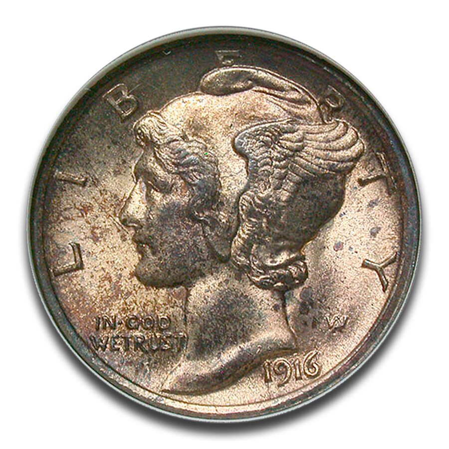 1916 Mercury Dime MS-64 NGC (FB)