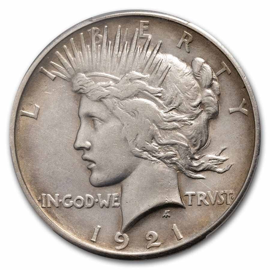 1921 Peace Dollar AU-50 PCGS