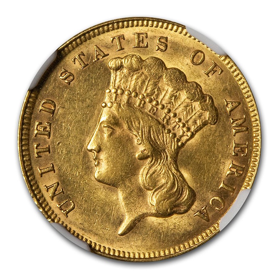 $3 Gold Princess AU-58 NGC/PCGS