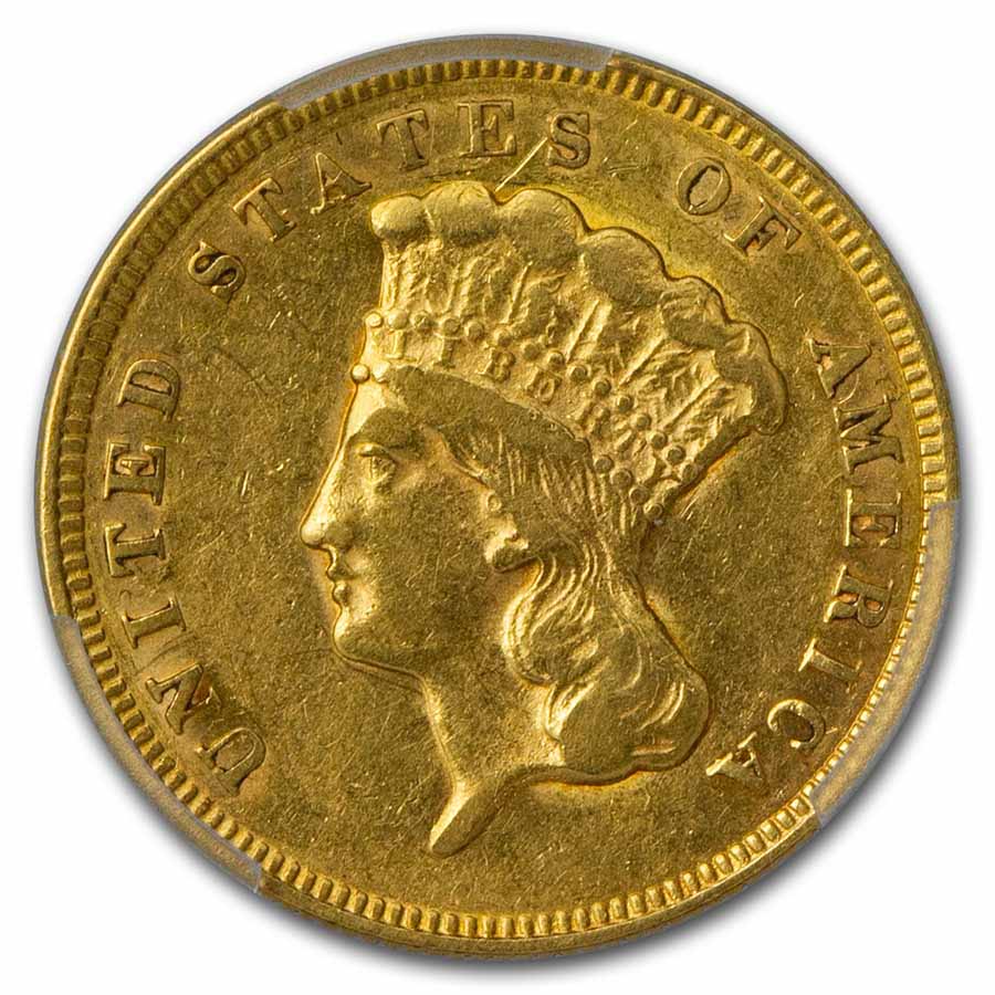 $3 Gold Princess AU-53 NGC/PCGS