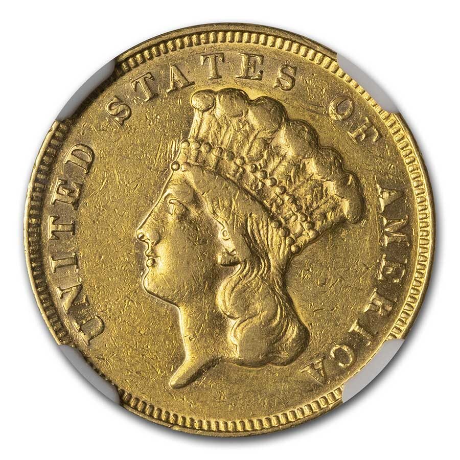 $3 Gold Princess AU-50 NGC/PCGS