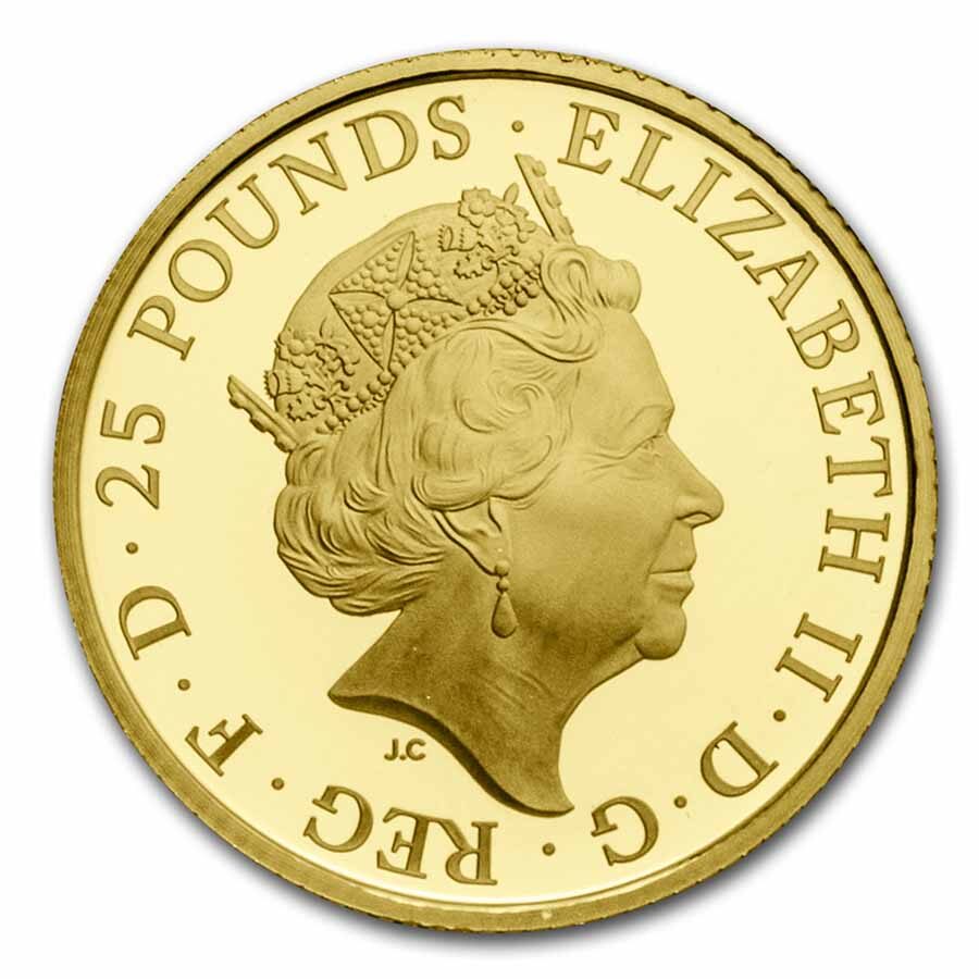 2021 GB 1/4 oz Gold Queen's Beasts Greyhound Proof (Box & COA)