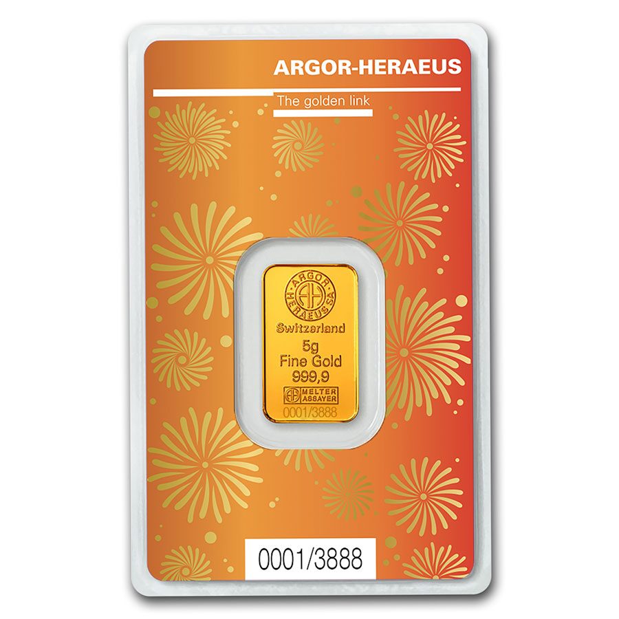 2021 5 gram Gold Bar - Argor-Heraeus Year of the Ox (In Assay)