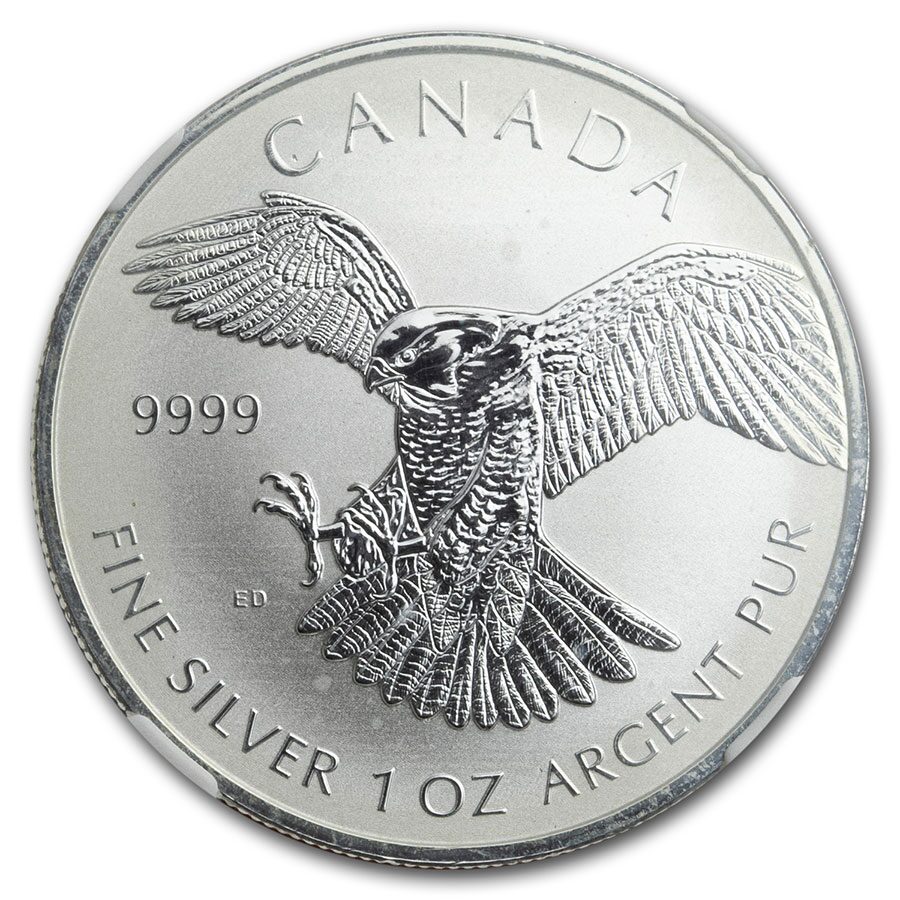 2016 Canada 1 oz Silver $5 Peregrine Falcon Rev Pf PF-69 NGC (ER)