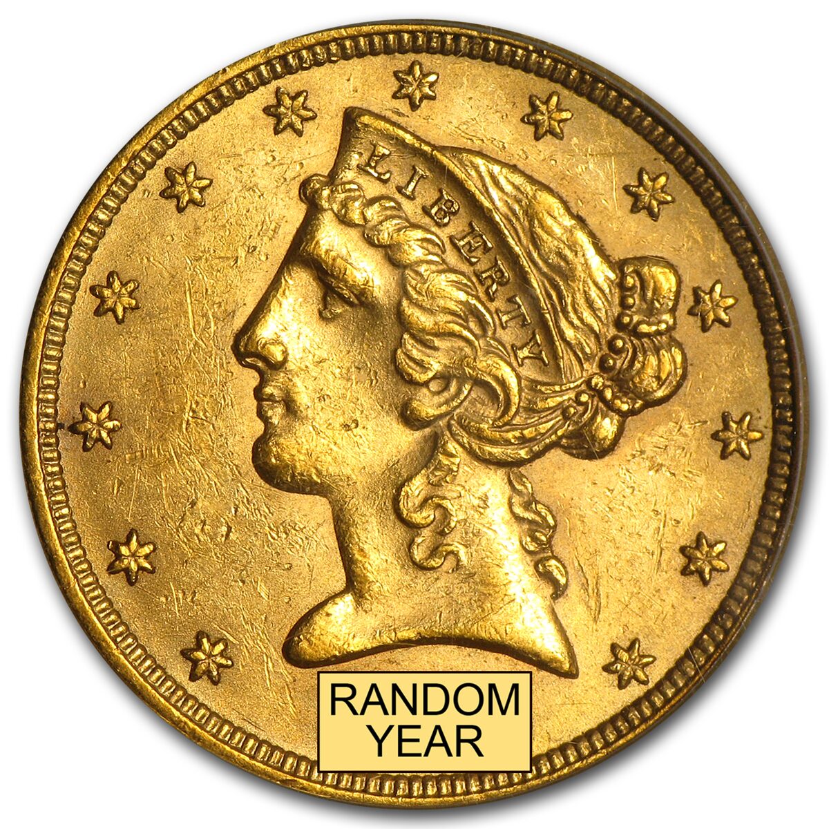 $5 Liberty Gold Half Eagle MS-61 PCGS