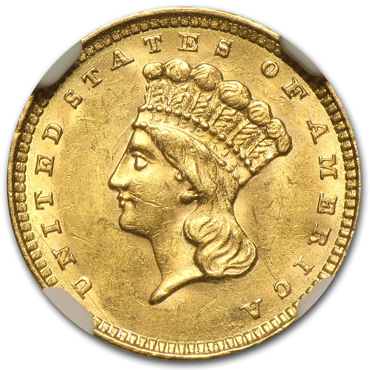 $1 Indian Head Gold Dollar Type 3 MS-61 NGC/PCGS