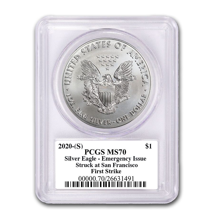 2020 (S) American Silver Eagle MS-70 PCGS (FS, Black Label)