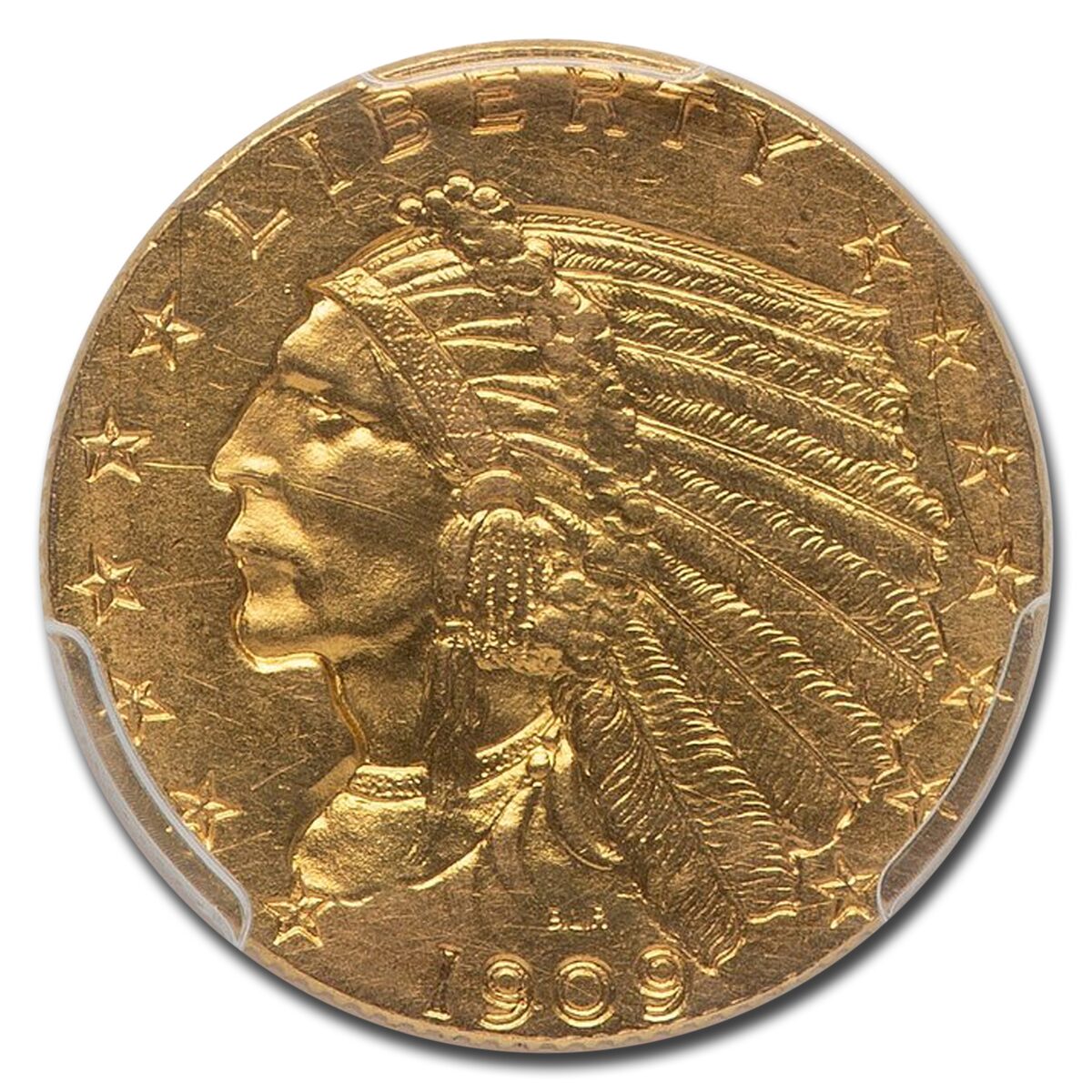 1909 $2.50 Indian Gold Quarter Eagle MS-62 PCGS