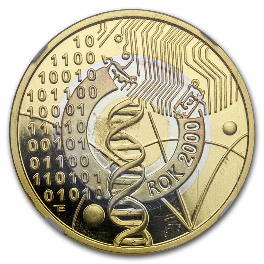 2000 MW Poland Gold/Silver 200 Zoltych The Millennium PF-69 NGC