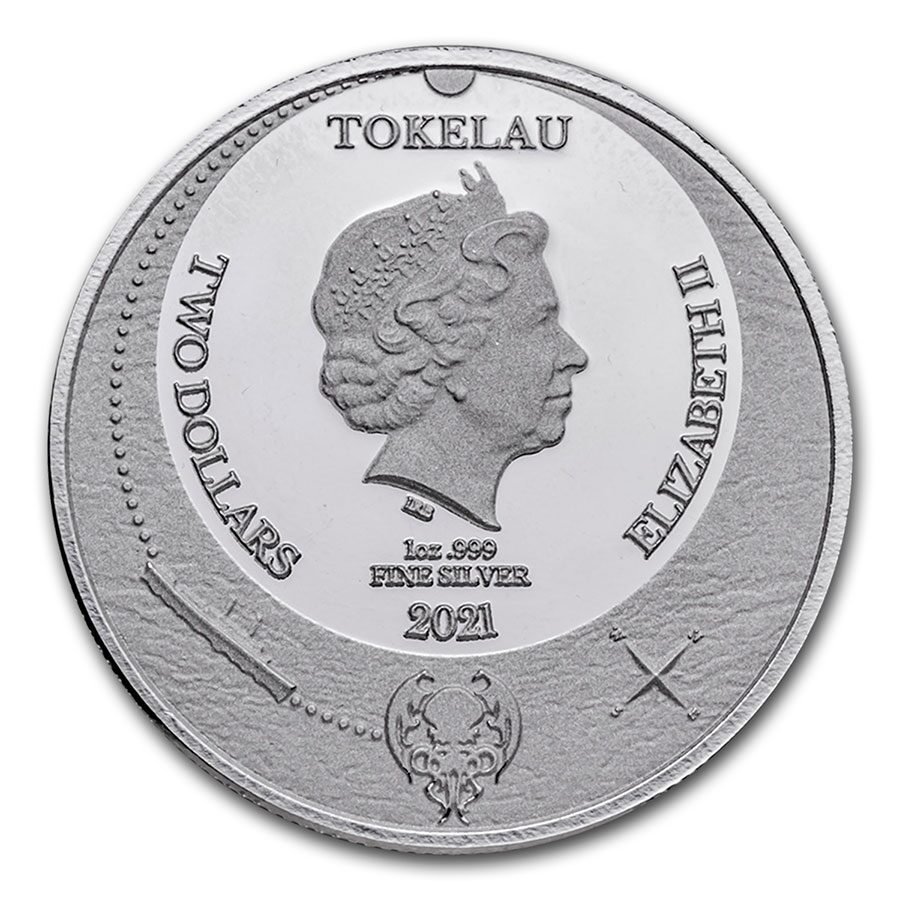 2021 Tokelau 1 oz Silver $2 The Great Old One: Cthulhu Coin