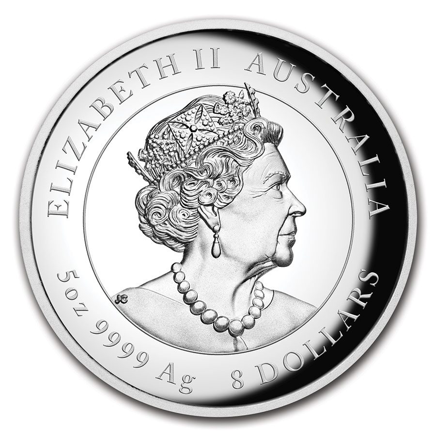 2021 Australia 5 oz Silver Lunar Ox Proof (HR, w/Box & COA)