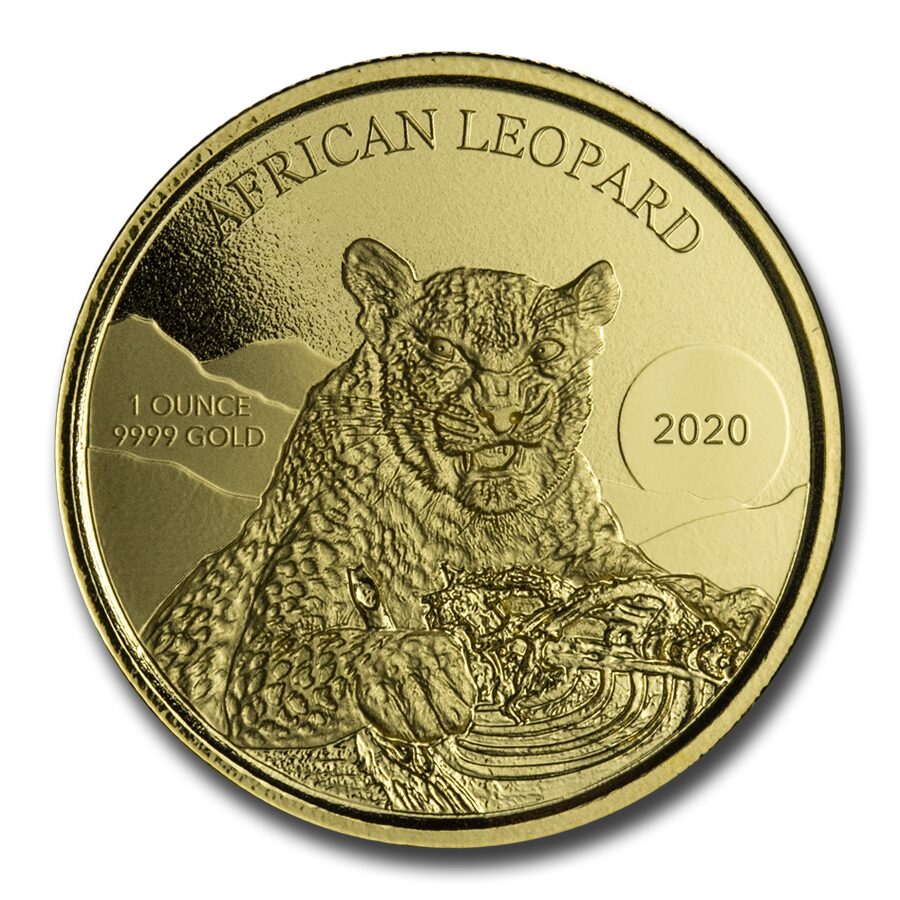 2020 Republic of Ghana 1 oz Gold 20 Cedi African Leopard BU