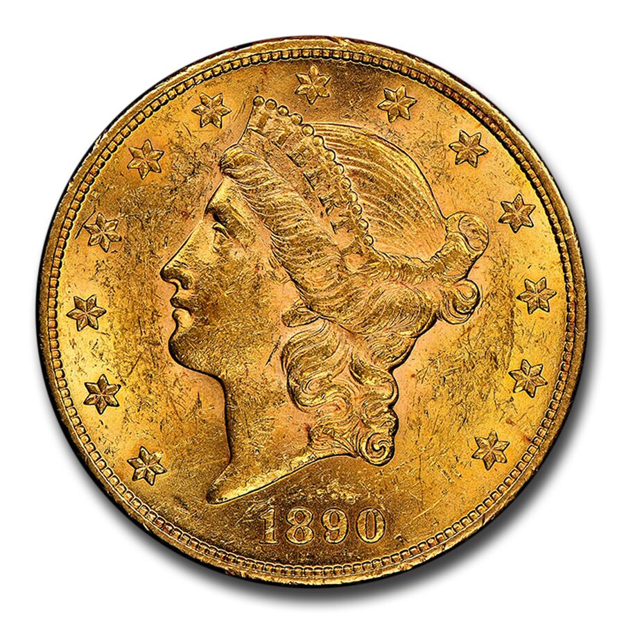 1890 $20 Liberty Gold Double Eagle MS-60 NGC