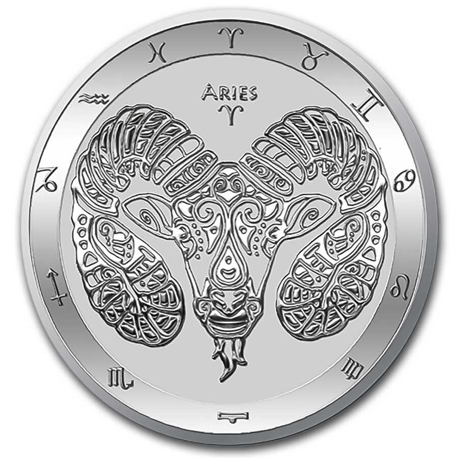 2021 Tokelau 1 oz Silver $5 Zodiac Series: Aries BU