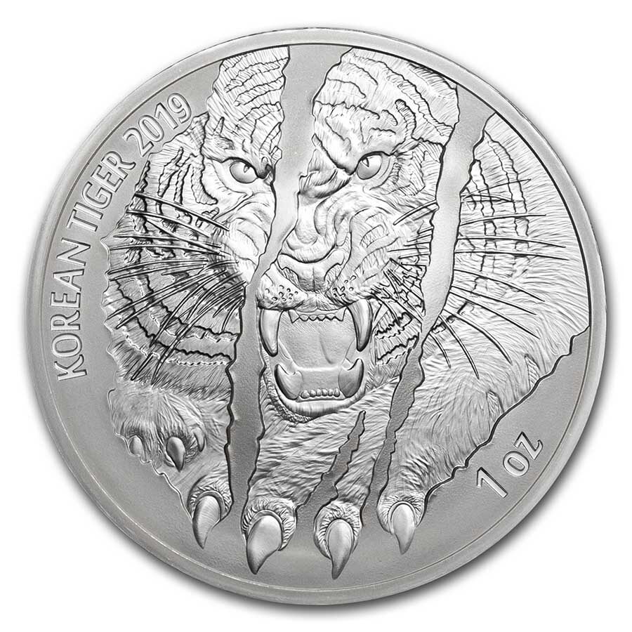 1 oz South Korean Silver Tiger BU (Random Year)