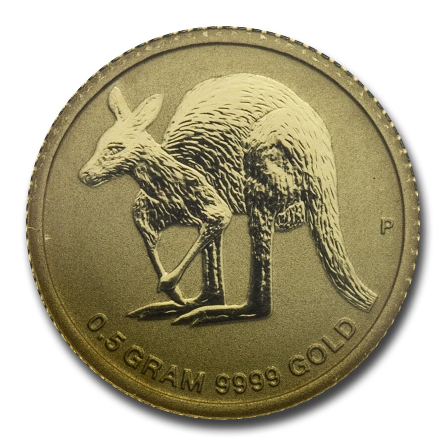 1/2 Gram AUS Gold Kangaroo Mini Roo BU (Random Year, Assay Card)