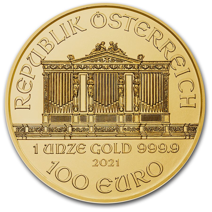 2021 1 oz Austrian Gold Philharmonic Coin BU
