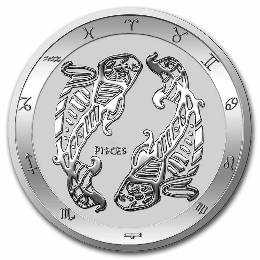 2021 Tokelau 1 oz Silver $5 Zodiac Series: Pisces BU