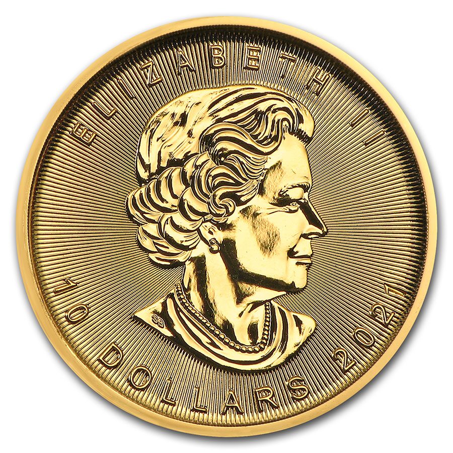 2021 Canada 1/4 oz Gold Maple Leaf BU