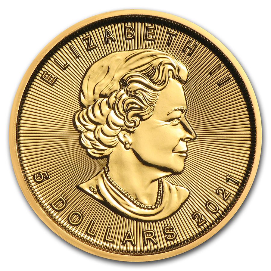 2021 Canada 1/10 oz Gold Maple Leaf BU