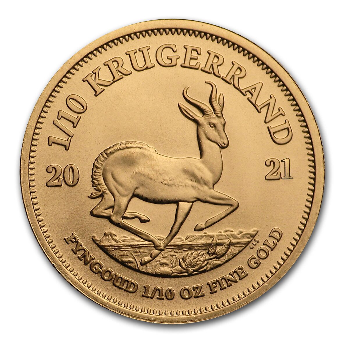 2021 South Africa 1/10 oz Gold Krugerrand BU