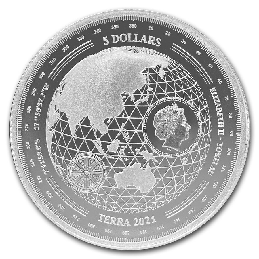 2021 Tokelau 1 oz Silver $5 Terra BU