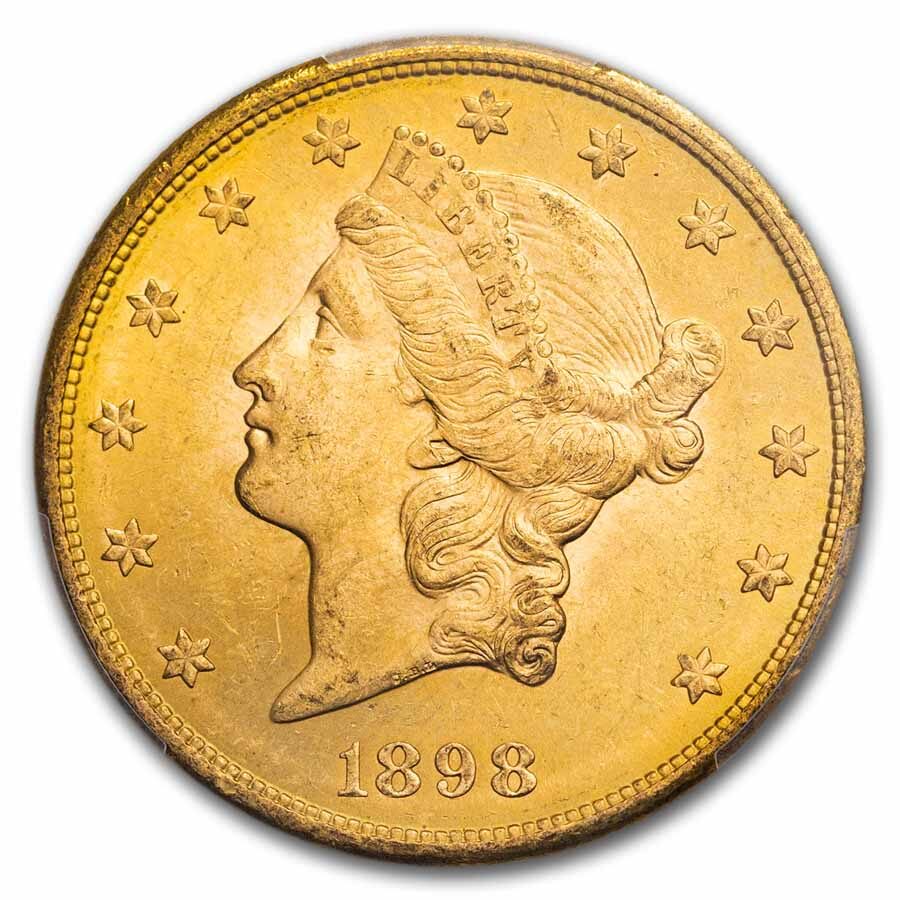 1898-S $20 Liberty Gold Double Eagle MS-64 PCGS