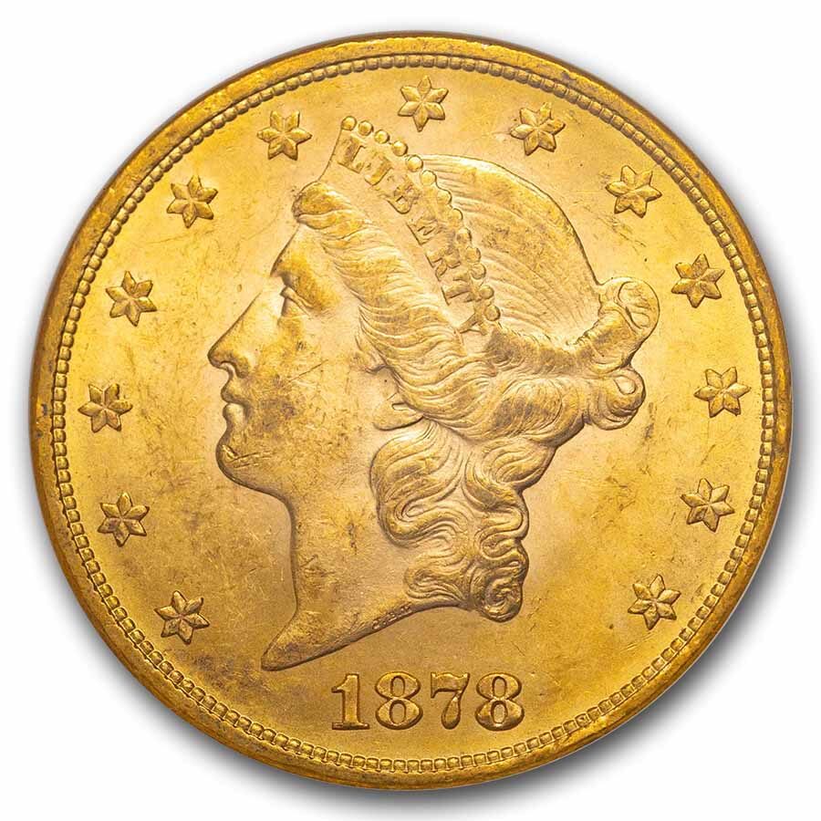 1878 $20 Liberty Gold Double Eagle MS-62 NGC