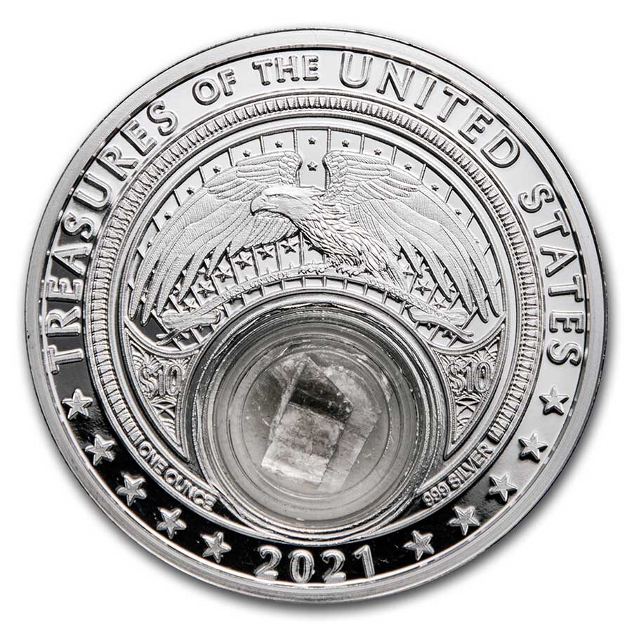 2021 1 oz Ag Treasures of the U.S. Connecticut Mica (Colorized)