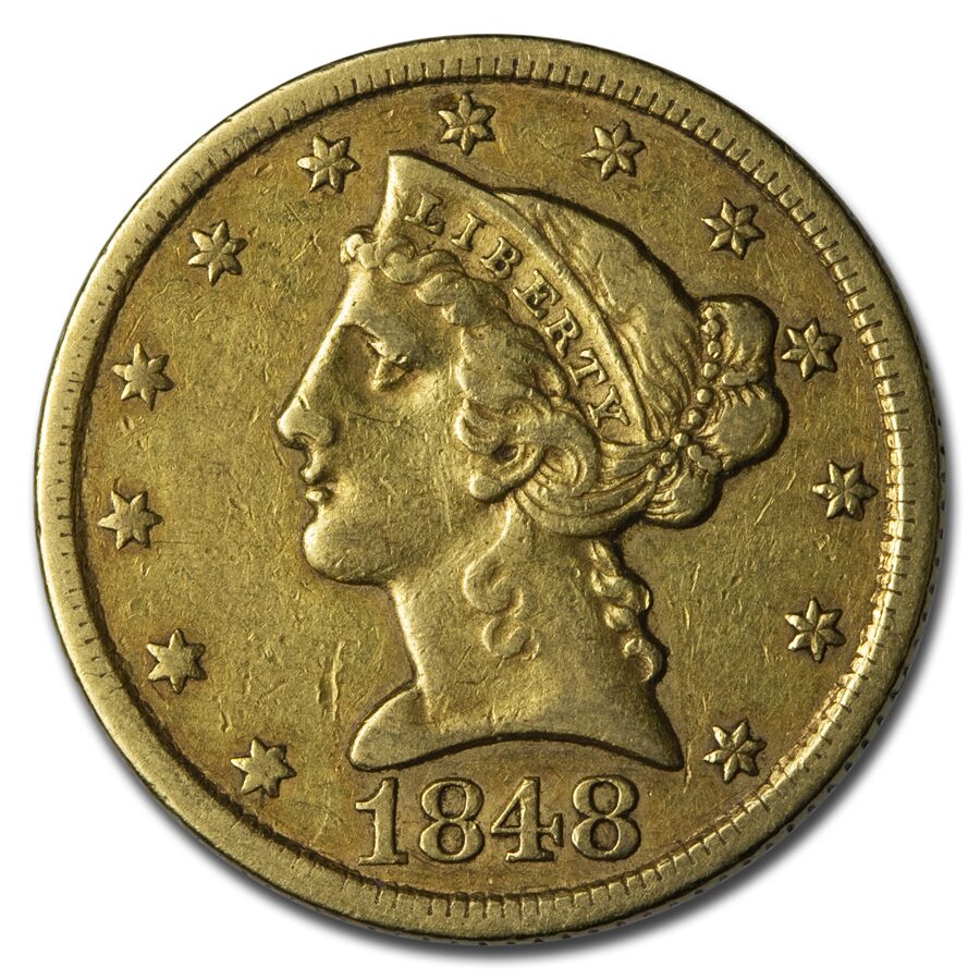 1848 $5 Liberty Gold Half Eagle XF