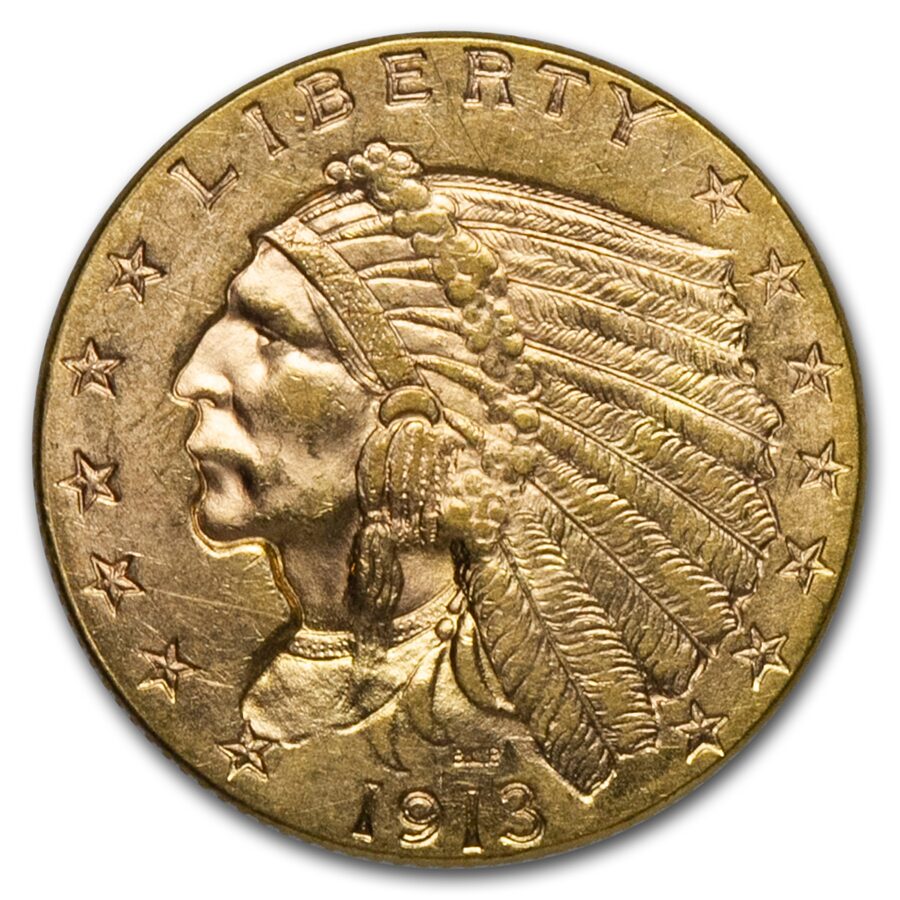 1913 $2.50 Indian Gold Quarter Eagle BU