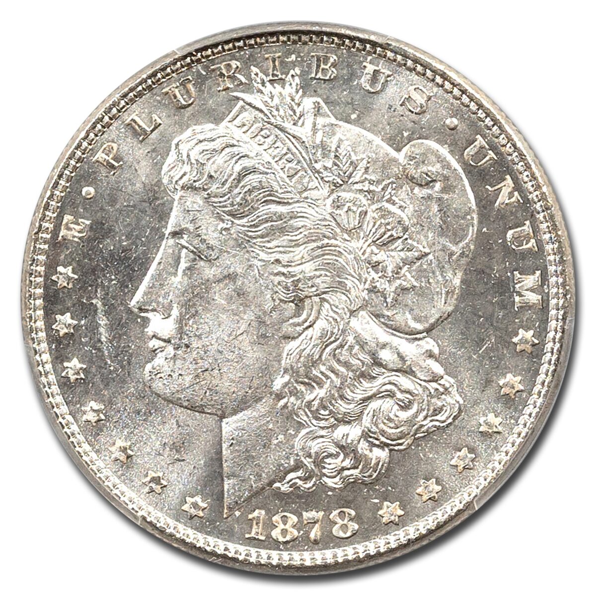 1878 Morgan Dollar 7/8 TF MS-63 PCGS (Strong)