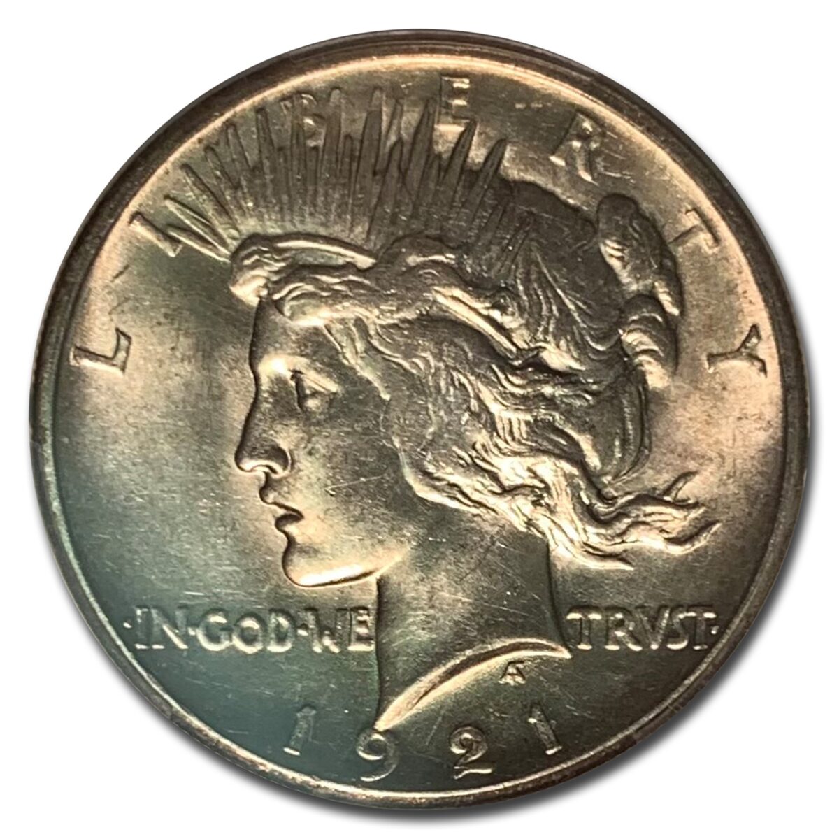 1921 Peace Dollar AU-58 PCGS