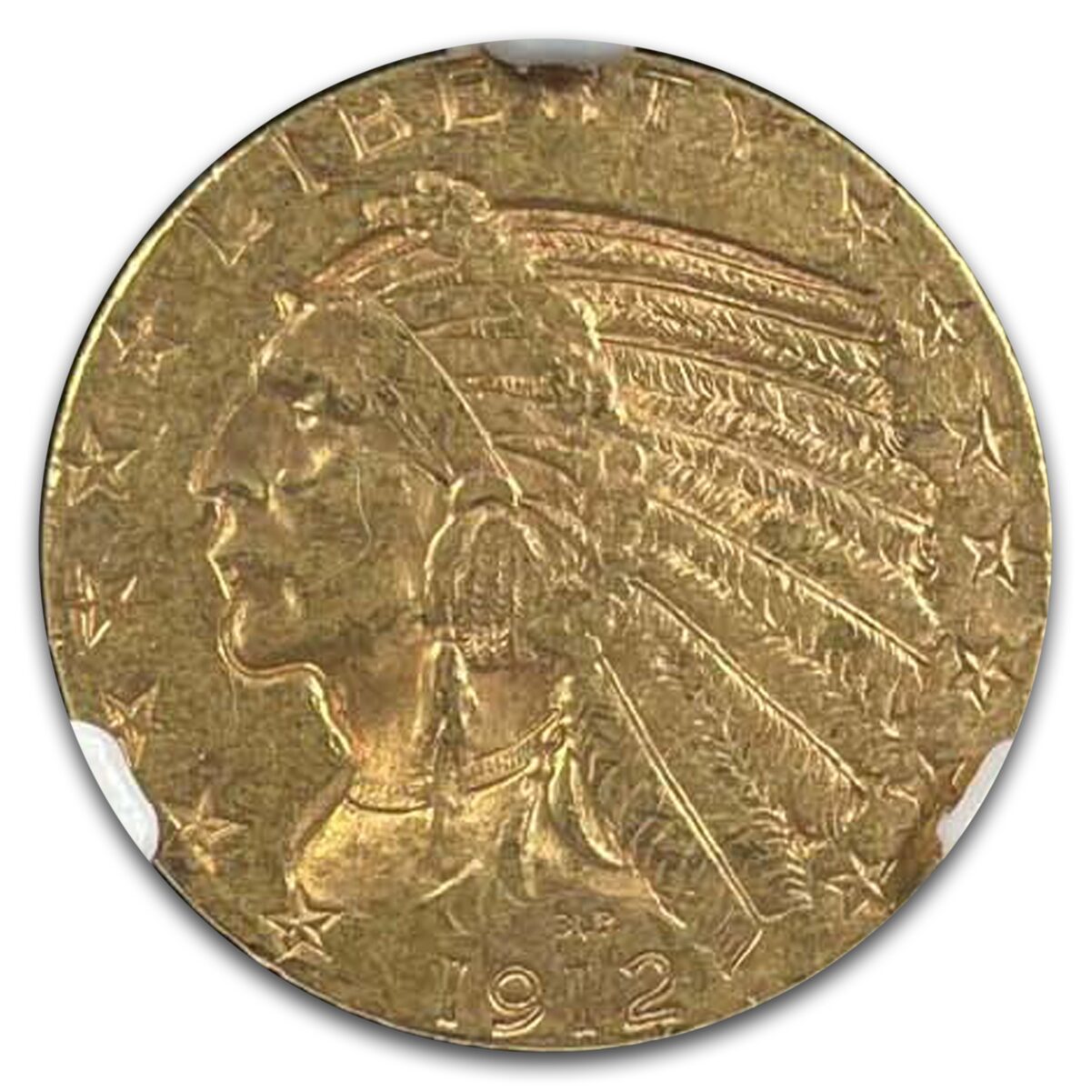 1912-S $5 Indian Gold Half Eagle AU-58 NGC
