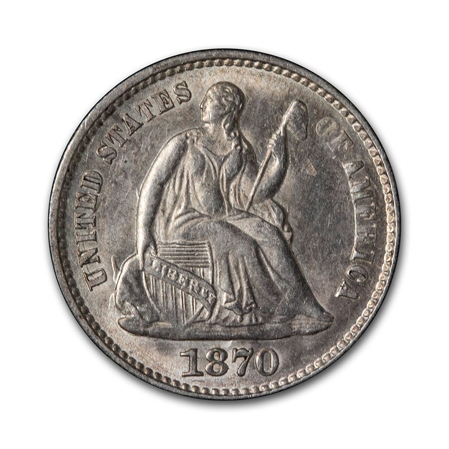 1870 Liberty Seated Half Dime BU