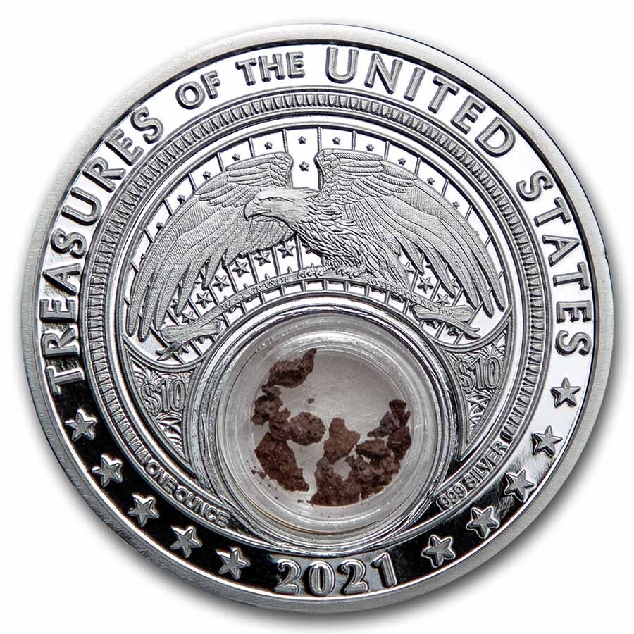 2021 1 oz Ag Treasures of the U.S. Hawaii Lava Rock (Box/COA)
