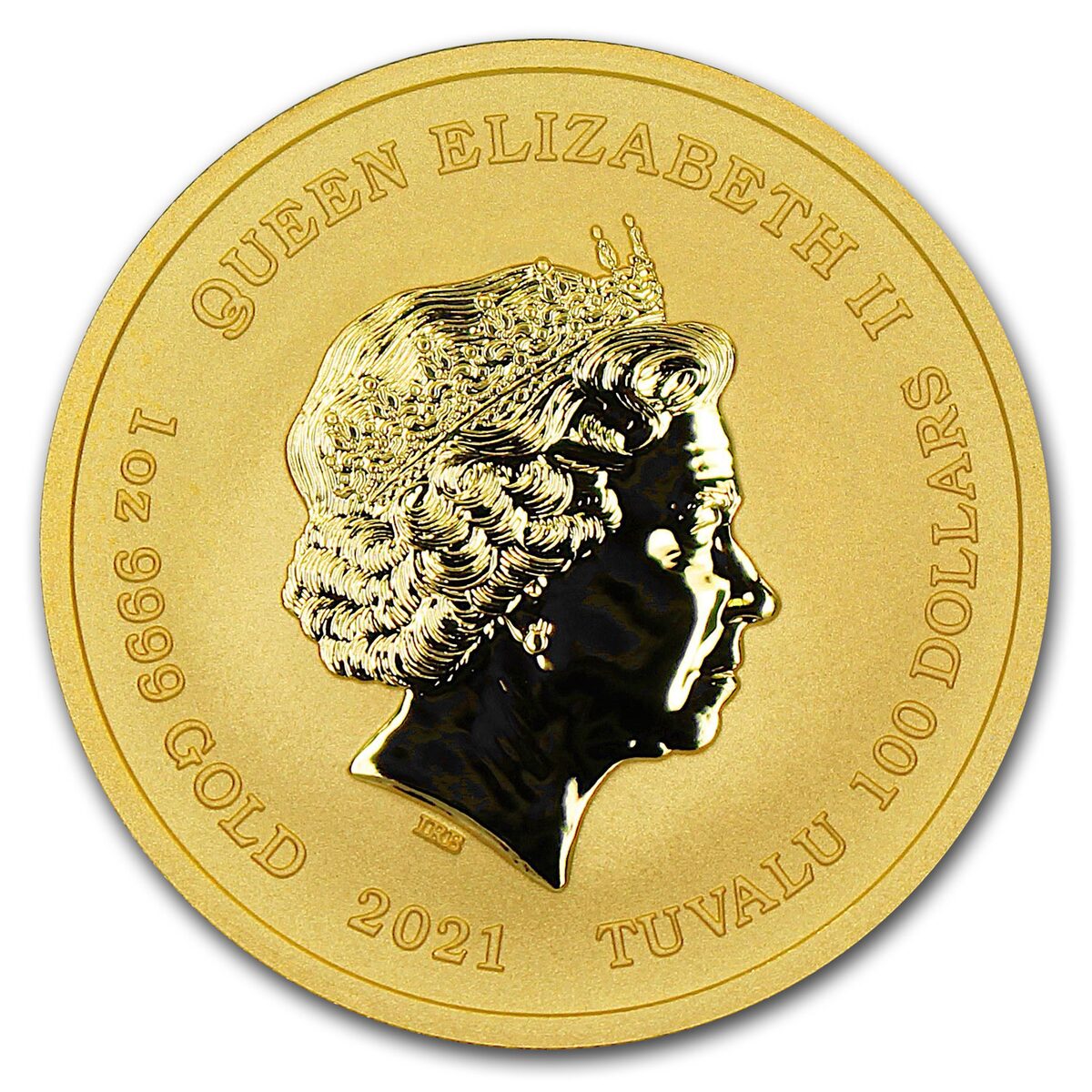 2021 Tuvalu 1 oz Gold Gods of Olympus BU (Zeus)