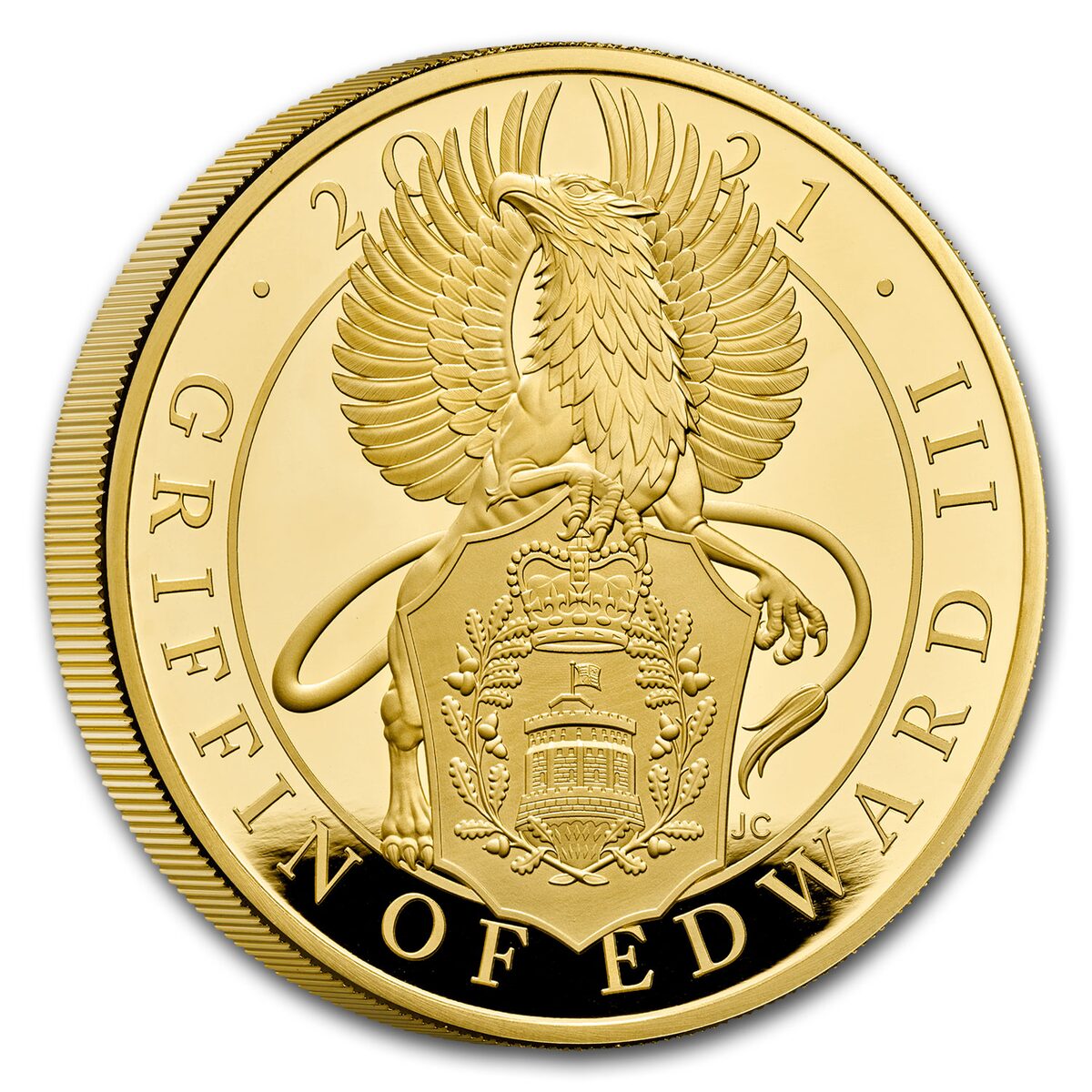 2021 GB Proof 5 oz Gold Queen's Beasts Griffin (Box & COA)