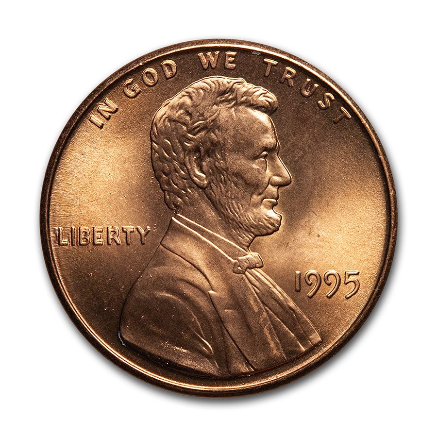 1995 Lincoln Cent Doubled Die Obverse BU (Red)