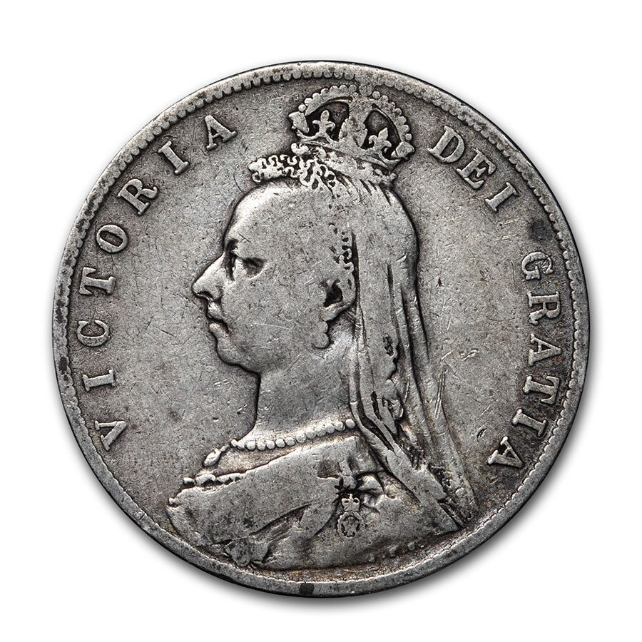 1887-1892 Great Britain Silver Half Crown Victoria Avg Circ