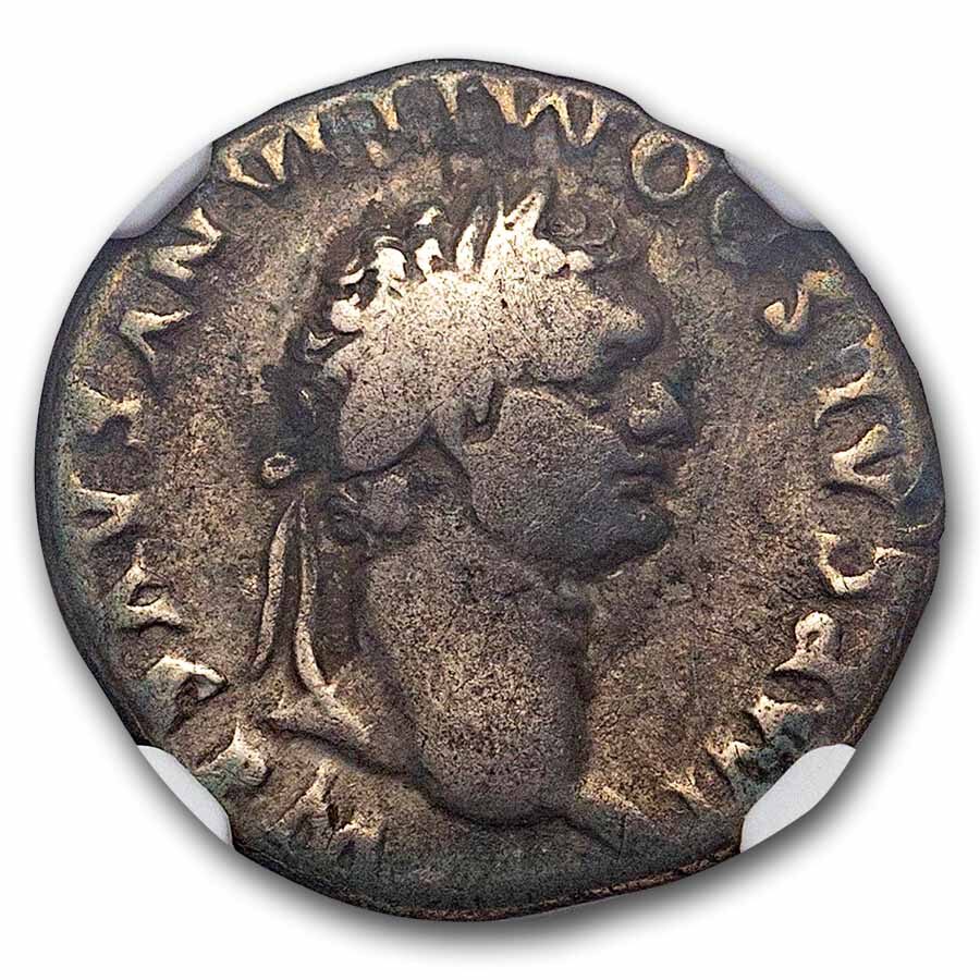 Roman Empire AR Denarius Domitian (81-96 AD) Fine NGC