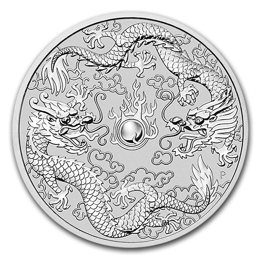 2021 Australia 10 oz Silver Double Dragon BU
