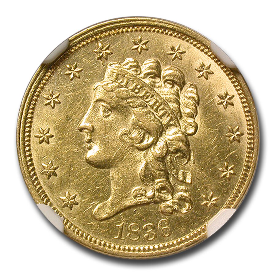 1836 $2.50 Classic Head Gold Quarter Eagle MS-61 NGC