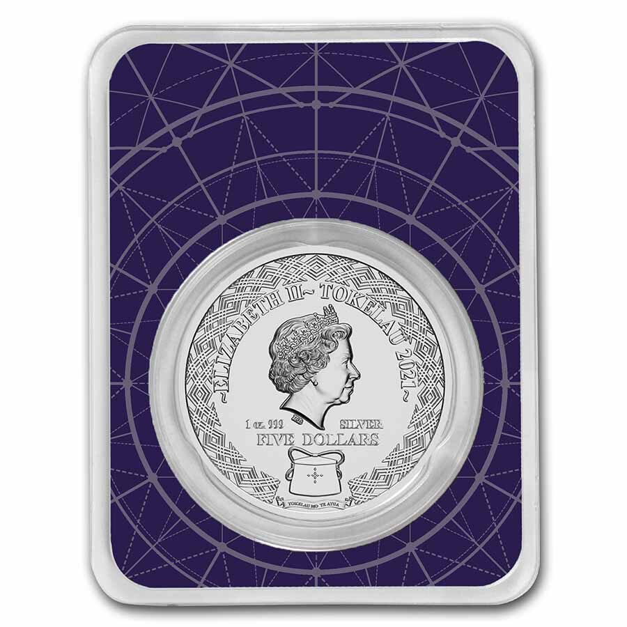2021 Tokelau 1 oz Silver $5 Zodiac Series: Scorpio BU (TEP)