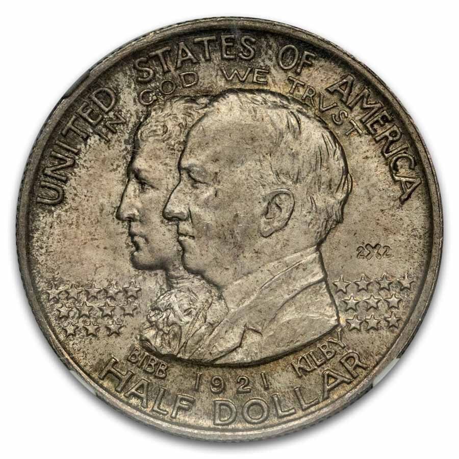 1921 2x2 Alabama Centennial Commemorative Half Dollar MS-64 NGC