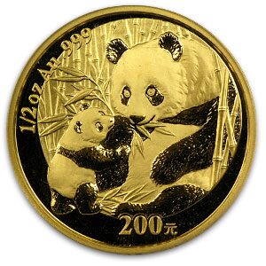 2005 China 1/2 oz Gold Panda MS-69 PCGS