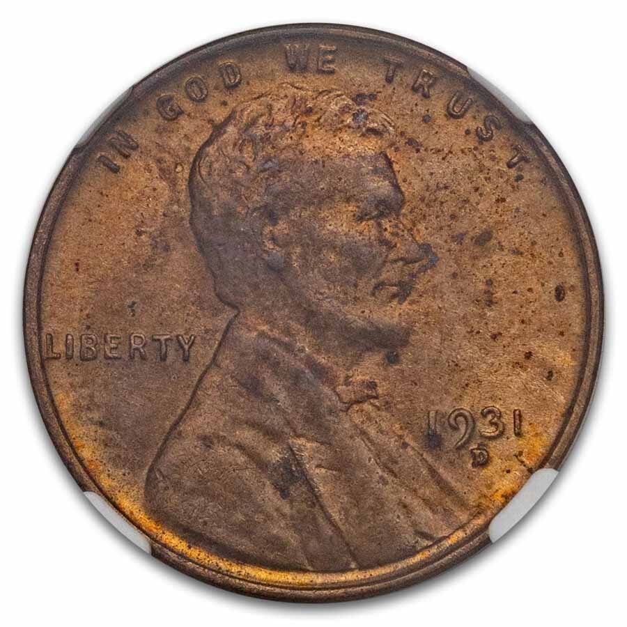 1931-D Lincoln Cent MS-63 NGC (Red/Brown)