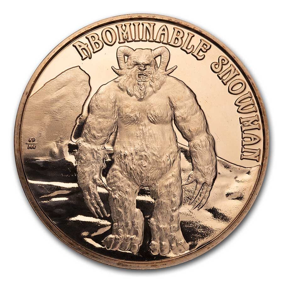 1 oz Copper Round - Cryptid Creatures: Abominable Snowman